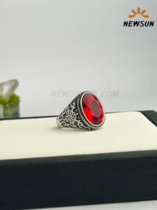 Crystal Stainless Steel 316L Vintage Ring