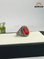 Crystal Stainless Steel 316L Vintage Ring