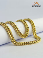 24k Yellow Gold Color 10mm Cuban link Chain For Men - Image 4