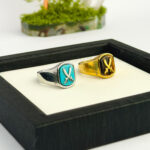 100% Natural Stone Zulfiqar Sword  Handmade Knight's Signet Ring