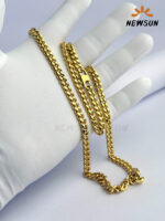 100% 24k Yellow Gold Color 6mm Cuban link Chain For Men - Image 2
