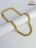24k Yellow Gold Color 10MM Cuban link Chain For Men - Image 4