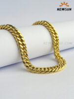 24k Yellow Gold Color 10mm Cuban link Chain For Men