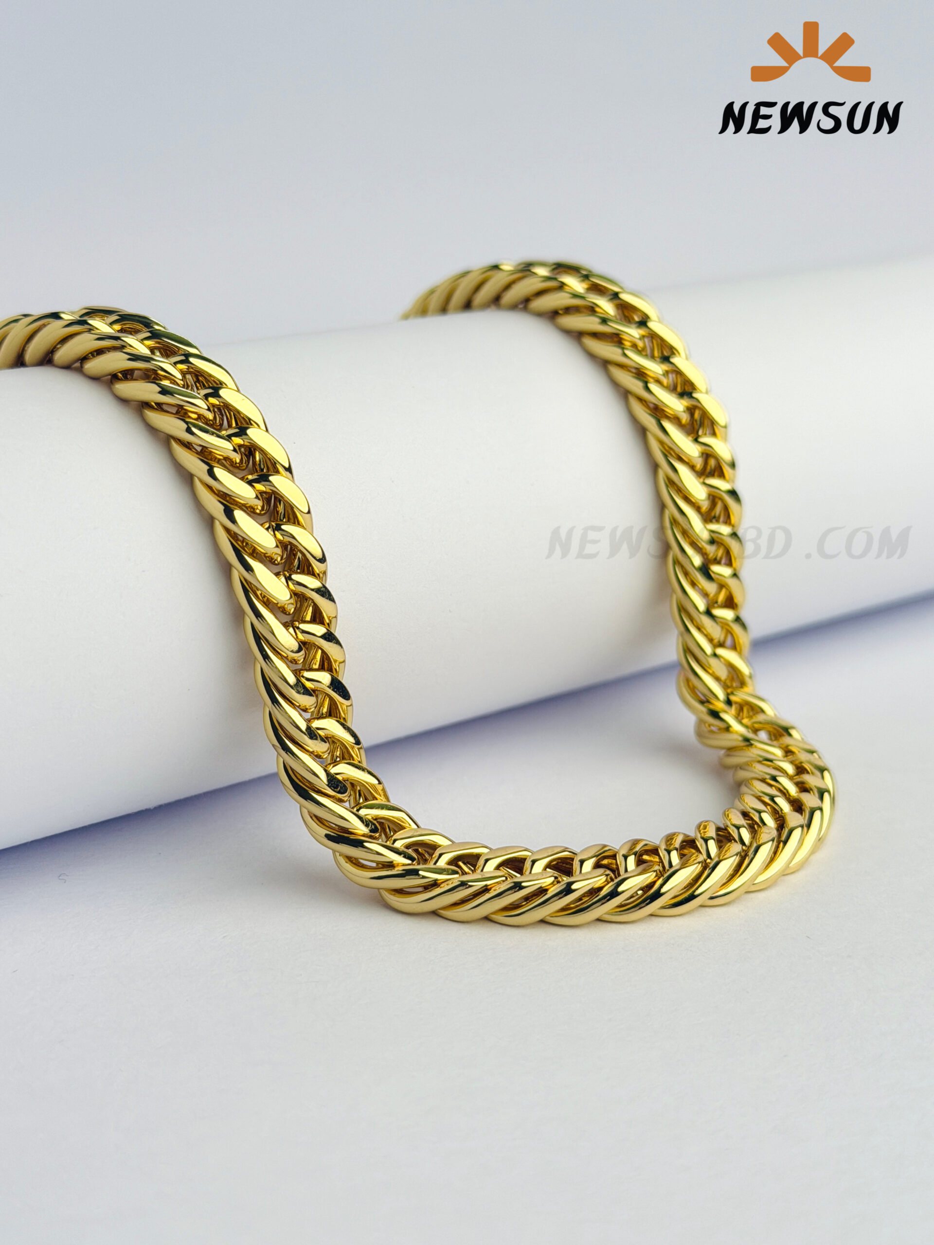 FED3EF40-84CC-4D4E-9E72-83F2A938312C 24k Yellow Gold Color 10mm Cuban link Chain For Men - Image 1