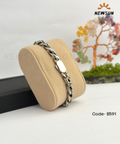 Men's Steel Bracelet with Braided Chain