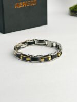 100% SS & Ceramic 2 IN 1 Reversible Luxury Design B570 Bracelet - Image 5