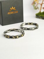 100% SS & Ceramic 2 IN 1 Reversible Luxury Design B570 Bracelet - Image 4