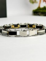 100% SS & Ceramic 2 IN 1 Reversible Luxury Design B570 Bracelet - Image 6