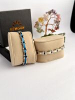 100% SS & Ceramic 2 IN 1 Reversible  Luxury Design B571 Bracelet - Image 2