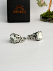 Men's Ring White Cubic Zirconia Stone