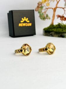 100% Yellow Cubic Zirconia Stone Ring