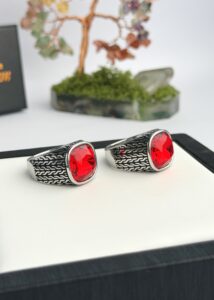 Vintage Style Stainless Steel Zirconia  Ring
