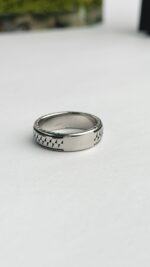 New Vintage Zipper Pattern Ring for Men - Image 3