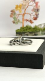 New Vintage Zipper Pattern Ring for Men
