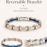 100% SS & Ceramic 2 IN 1 Reversible  Luxury Design B571 Bracelet