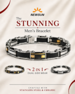 100% SS & Ceramic 2 IN 1 Reversible Luxury Design B570 Bracelet