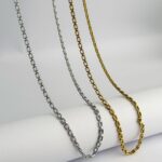 100% Stainless Steel Rectangular Box Chain 22 inches