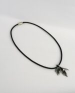 Maple Leaf Pendant Leather Necklace - Image 3