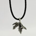 Maple Leaf Pendant Leather Necklace