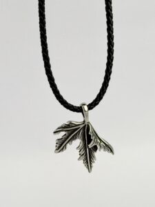 Maple Leaf Pendant Leather Necklace