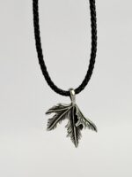 Maple Leaf Pendant Leather Necklace