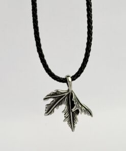 Maple Leaf Pendant Leather Necklace