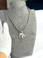 Maple Leaf Pendant Leather Necklace - Image 5