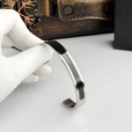 Matrix Mesh-Inlay Cuff Bangle
