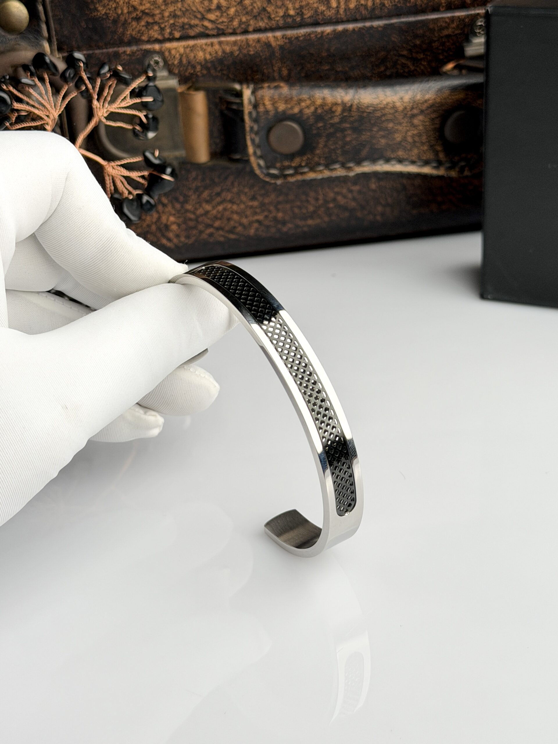 IMG_1579 Matrix Mesh-Inlay Cuff Bangle - Image 1