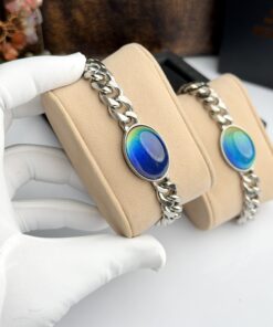 1 Color-Changing  Oval Mood Cuban Chain Bracelet