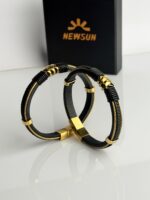 1 NewSun Maverick Multi-Texture Titanium & Leather Bracelet - Image 6