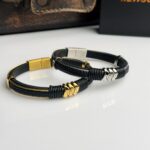 1 NewSun Maverick Multi-Texture Titanium & Leather Bracelet