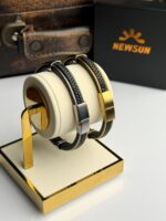 1 NewSun Maverick Multi-Texture Titanium & Leather Bracelet - Image 3