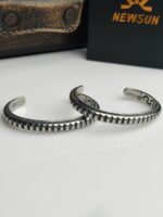 1Tribal Crescent 316L Stainless Steel Open Cuff Bangle - Image 2