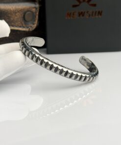 1Tribal Crescent 316L Stainless Steel Open Cuff Bangle