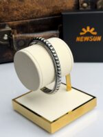 1Tribal Crescent 316L Stainless Steel Open Cuff Bangle - Image 4