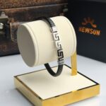 1 NewSun Signature Meander Titanium-Steel Leather Bracelet