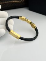1 Caliber 6mm Sleek Leather & Titanium   Bracelet - Image 6