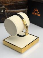 1 Caliber 6mm Sleek Leather & Titanium   Bracelet - Image 3