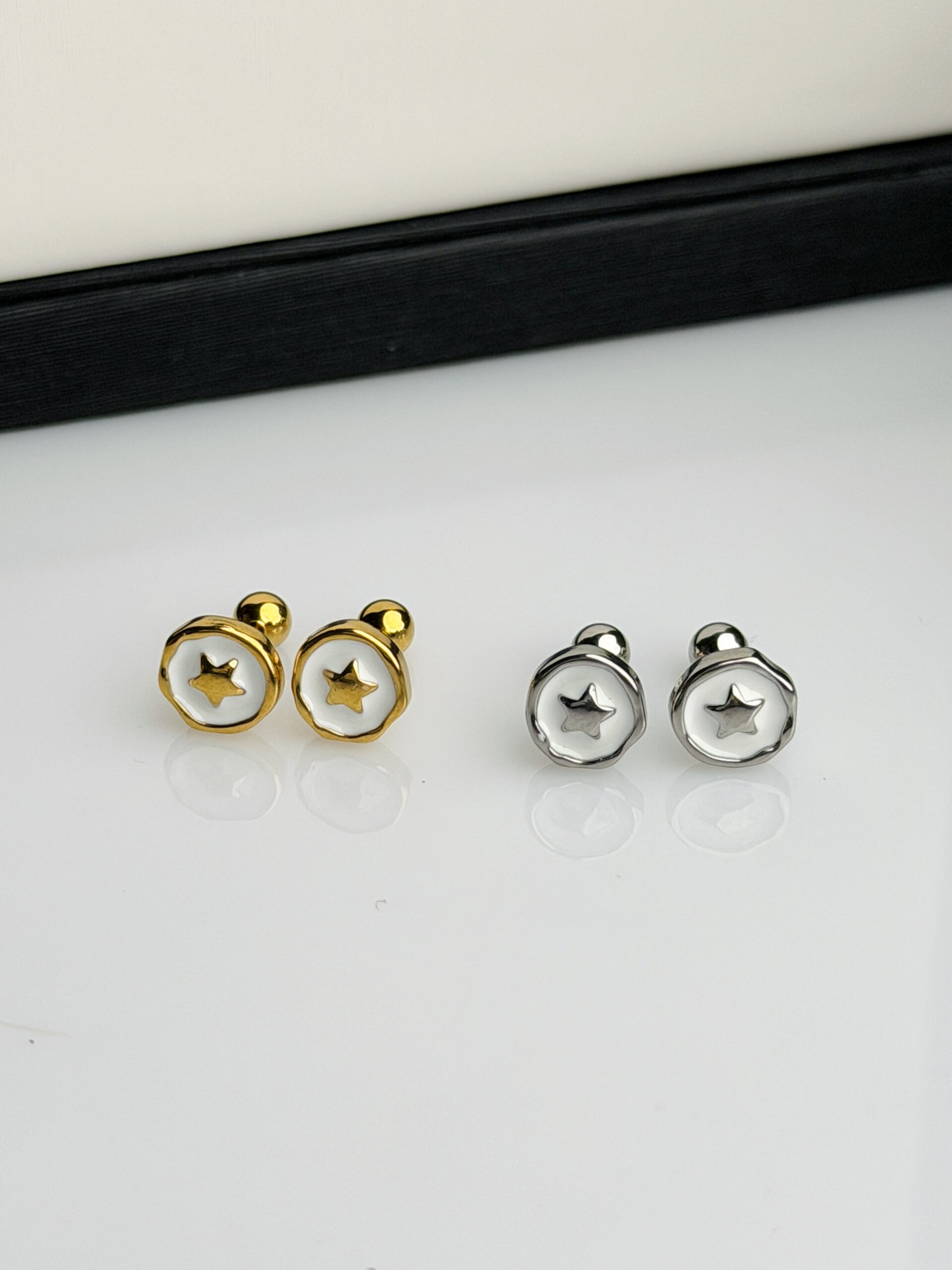 IMG_3135 Cosmo Emblem Studs Earrings (1 Pair) - Image 1
